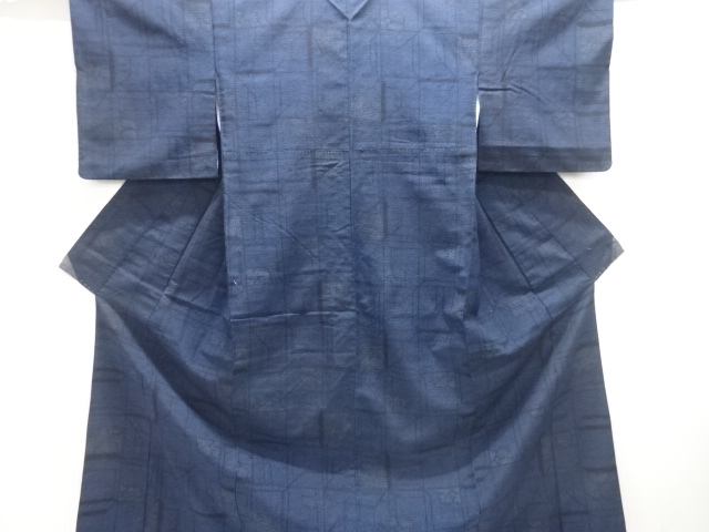 JAPANESE KIMONO / ANTIQUE KIMONO / SILK / TSUMUGI / WOVEN FLOWER